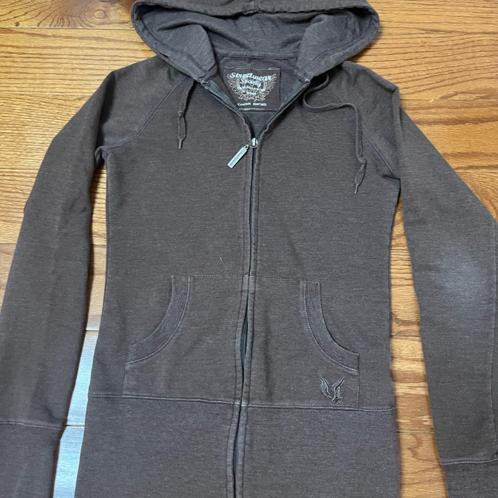 Brown Zip-Up Hoodie
